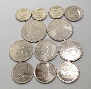 Lote 12 monedas España Rey Juan Carlos I