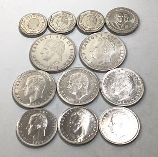 Lote 12 monedas España Rey Juan Carlos I