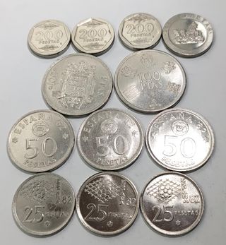 Lote 12 monedas España Rey Juan Carlos I