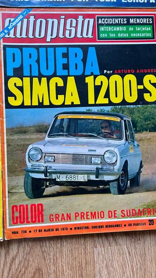 Lote 6 Revistas Autopista Coches Clásicos