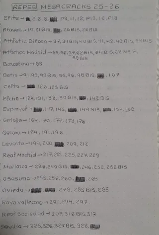 Megacracks 25-26 Cromos