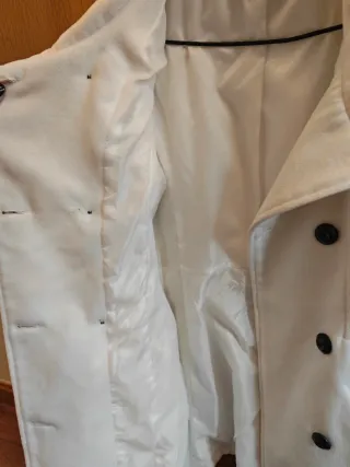 Abrigo paño Bershka blanco