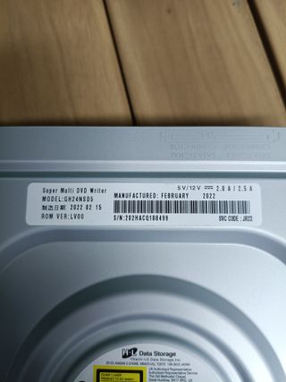 Grabadora Dvd Sata Lg Gh24nds5 Color Negro Gh24nsd1 / Hg24nsd5 Gh24nsd5.araa10b