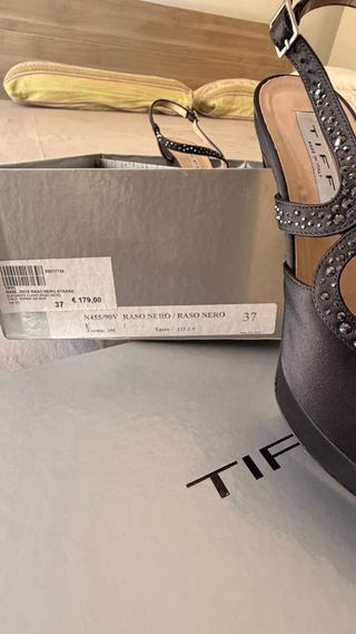 Sandali Tiffi Raso Nero e Strass