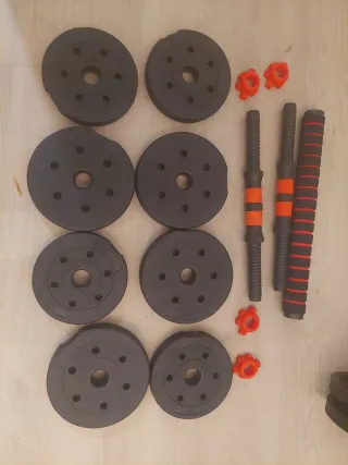 Discos de pesas y rueda abdominales