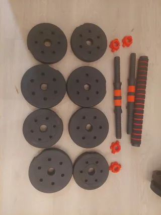 Discos de pesas y rueda abdominales