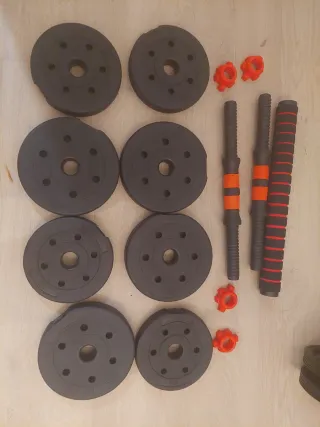 Discos de pesas y rueda abdominales