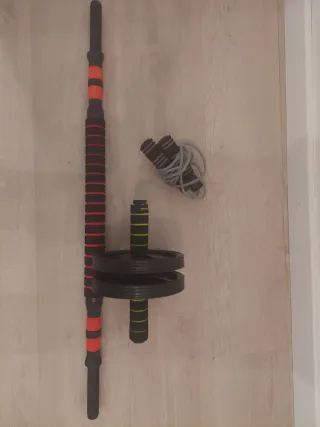 Discos de pesas y rueda abdominales