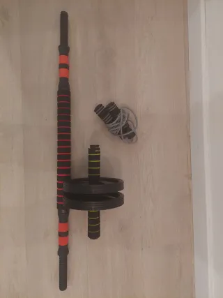 Discos de pesas y rueda abdominales