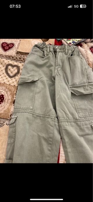 Pantaloni cargo bambina verdi