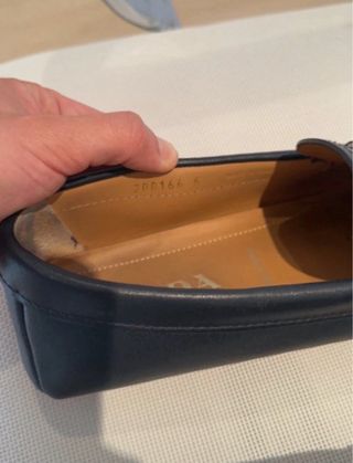 Mocasines de piel azul Prada