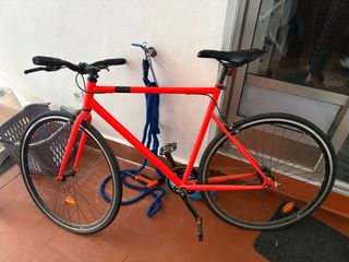 Bicicleta Fixie ELOPS 500 Naranja.