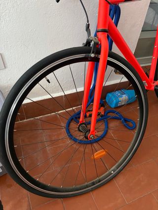 Bicicleta Fixie ELOPS 500 Naranja.