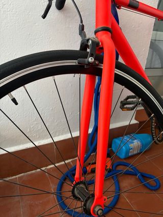 Bicicleta Fixie ELOPS 500 Naranja.