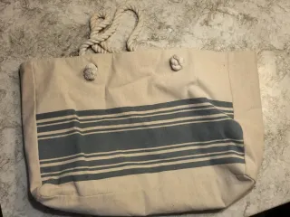 Borsa mare spiaggia beige e blu