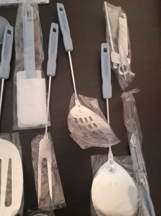 Set Utensilios Cocina Metal y Plástico