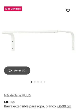 Perchero extensible pared Ikea blanco