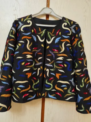 Chaqueta de seda bordada Talla M