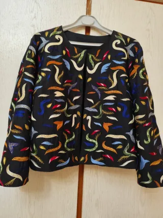 Chaqueta de seda bordada Talla M