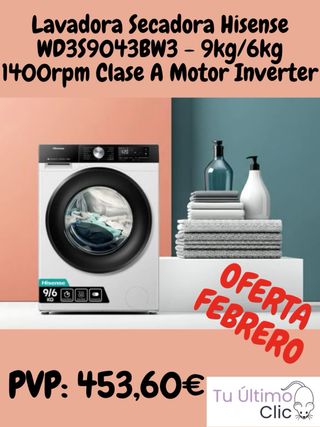 Lavadora Secadora Hisense WD3S9043BW3 9kg