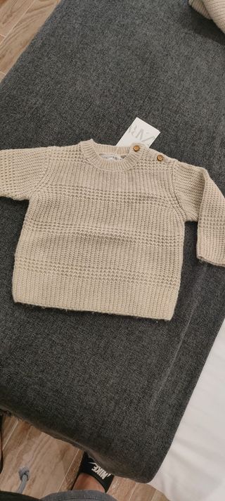 Jersey Zara bebé punto beige. Nuevo con etiqueta