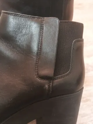 Botas Zara Piel Tacón Plataforma Negras