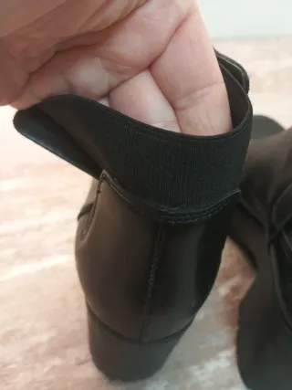 Botas Zara Piel Tacón Plataforma Negras