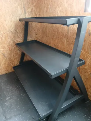 Estantería metálica negra 2 baldas