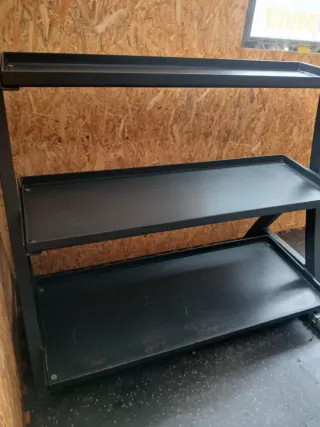 Estantería metálica negra 2 baldas
