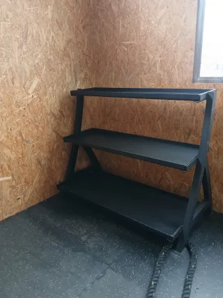 Estantería metálica negra 2 baldas