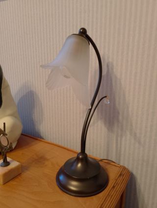 Lámpara de mesa metal y cristal