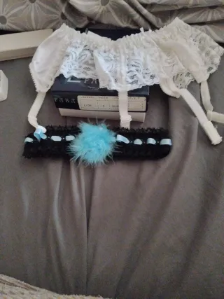 Liguero Novia Blanco y Negro Talla 5