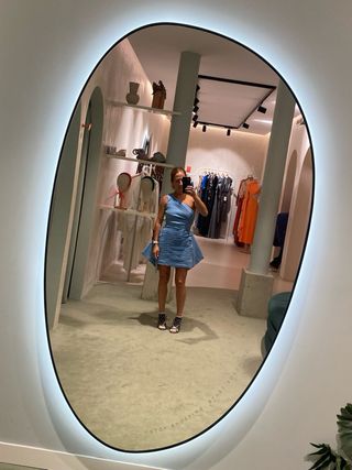 Vestido fiesta Rachel Gilbert celeste