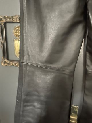 Pantalón Zara Piel Negro Tachuelas