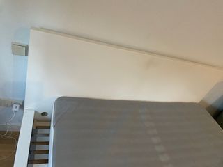 Cama ikea mas colchon  de madera y tela