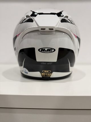 Casco HJC blanco y rosa