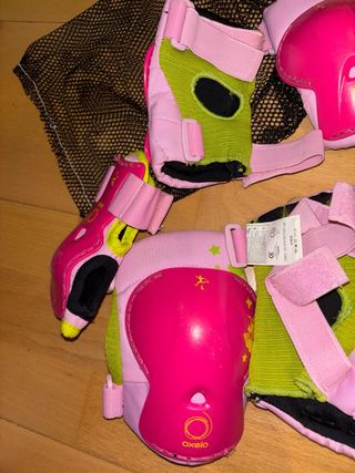 Protecciones patinaje/bici infantil rosa OXELO