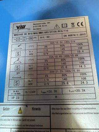 Soldadora MIG 145 Vector