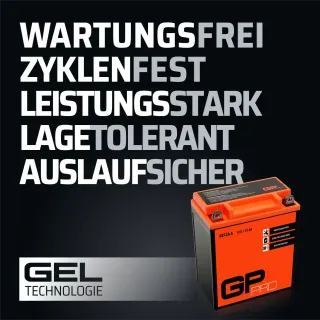 GP-PRO GB12A-A - Batería de arranque para motos, 12V, 12Ah