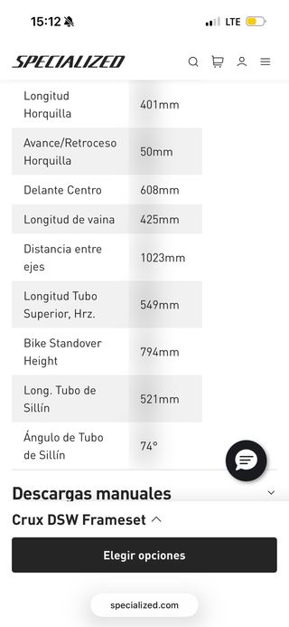 Cuadro Specialized Crux 54