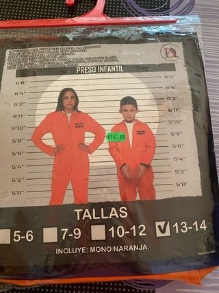 Disfraz Preso Infantil Naranja