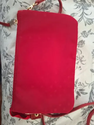 Bolso Cortefiel rojo pequeño cremalleras