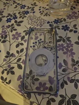 Funda móvil transparente con anillo