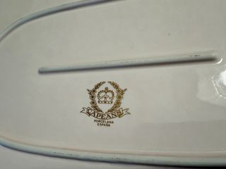 Bandeja Porcelana Capeans Borde Dorado 45cm