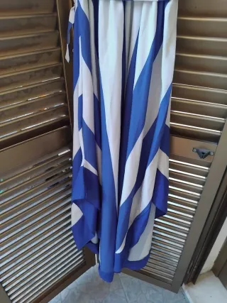 Abito Donna Svasato Blu/Bianco