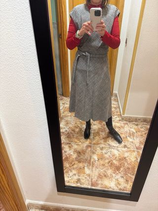 Vestido Mango Gris y Negro