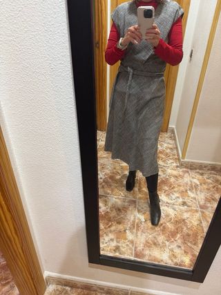 Vestido Mango Gris y Negro
