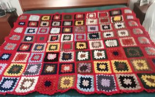 Coperta plaid uncinetto granny squares