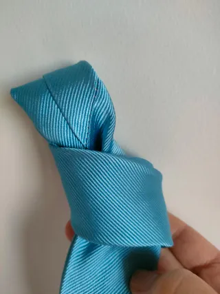 Corbata azul seda juvenil