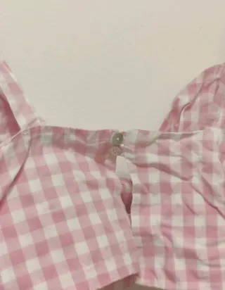 Top cuadros Vichy rosa Pull and Bear